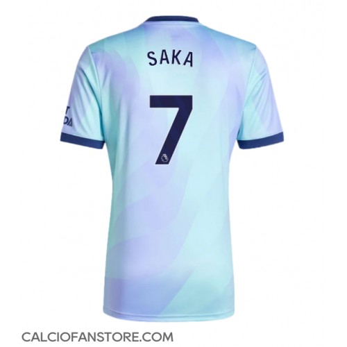 Maglia Calcio Arsenal Bukayo Saka #7 Terza Divisa 2024-25 Manica Corta